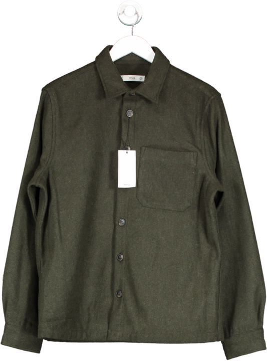 MANGO Olive Green Brushed Overshirt BNWT UK M
