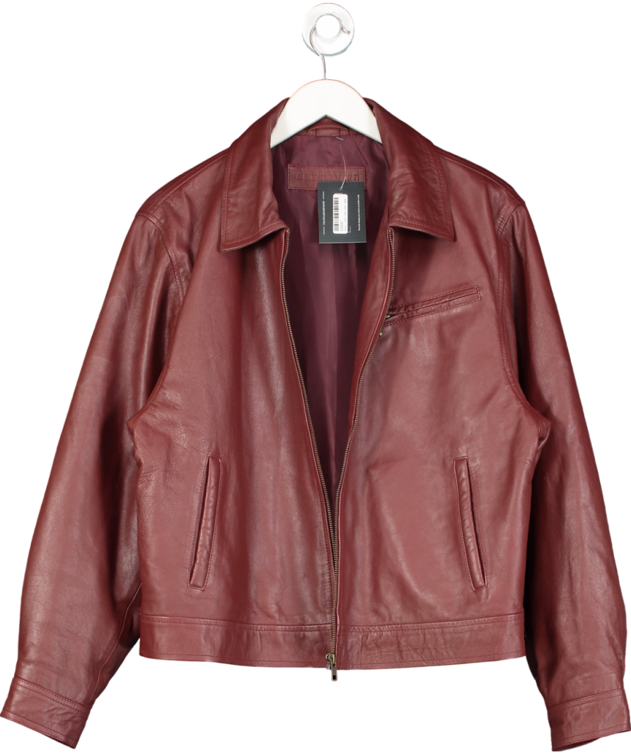 In my element Red Aries Dark Burgundy Leather Jacket UK M
