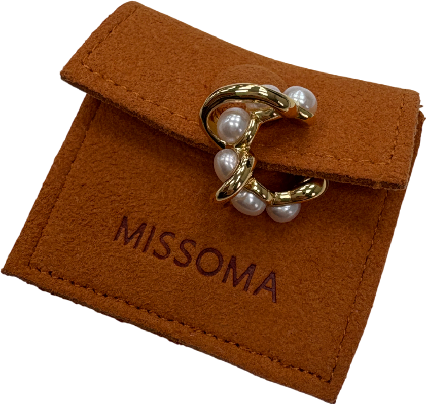 Missoma Molten Pearl 18ct Gold Twisted Double Ear Cuff