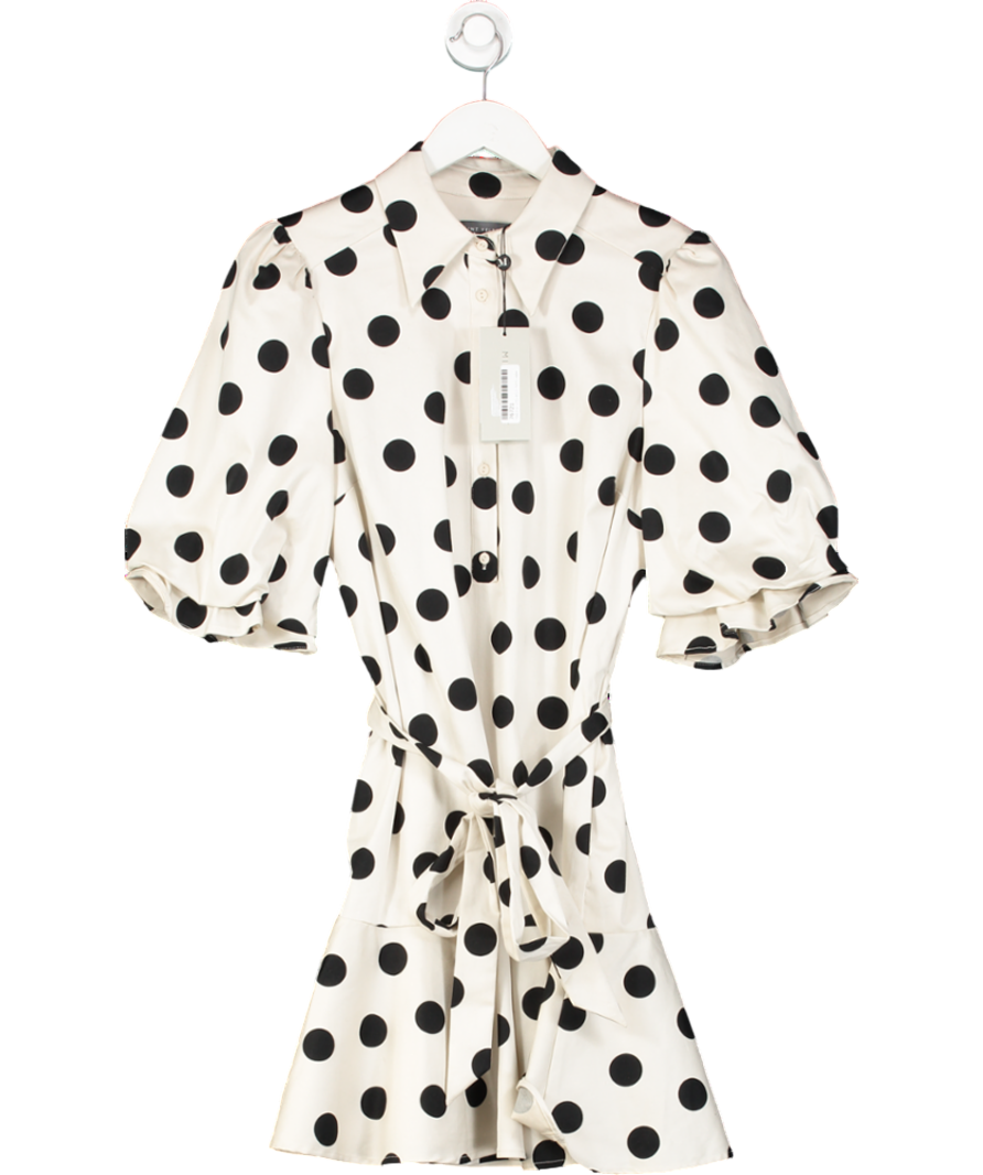 Mint Velvet Cream Spot Print Mini Shirt Dress UK M