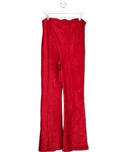 Free People Red Slim Pull-on Velvet Flare Pants UK XS