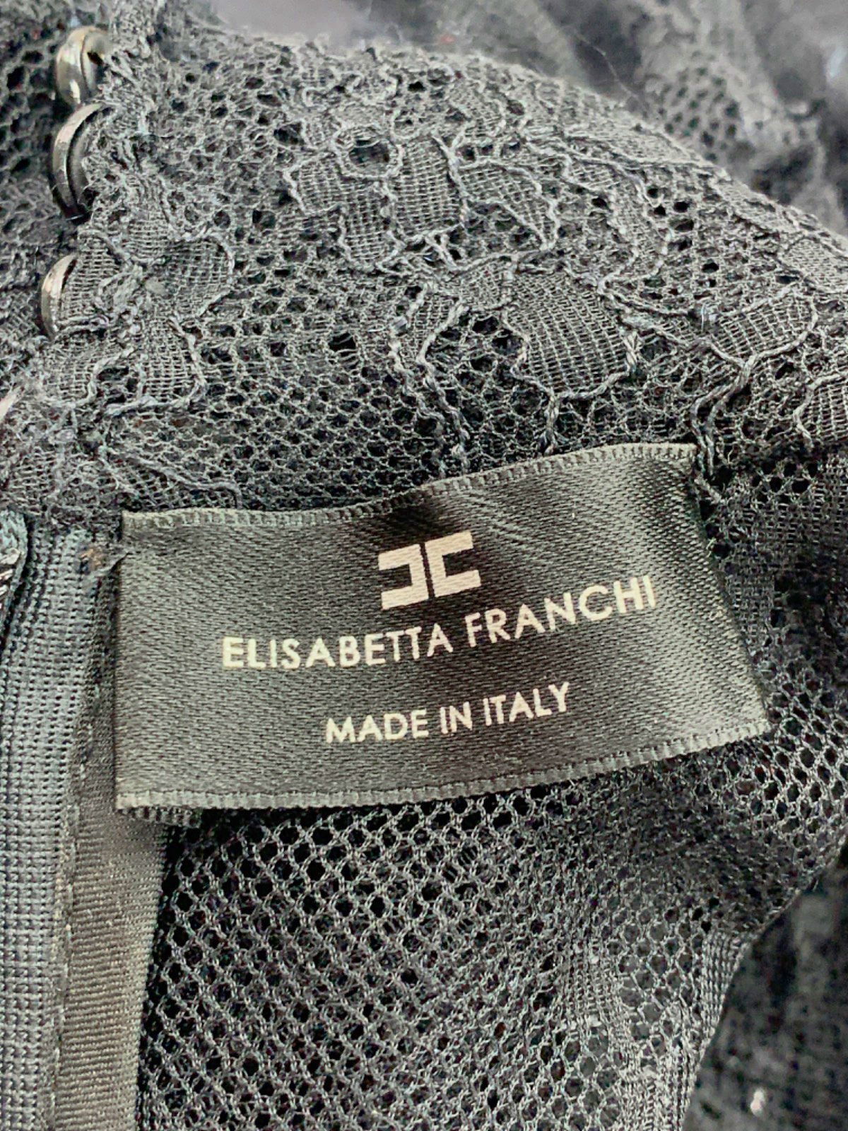 Elisabetta Franchi Black Lace Long Sleeve Bodysuit EU 42 UK 10