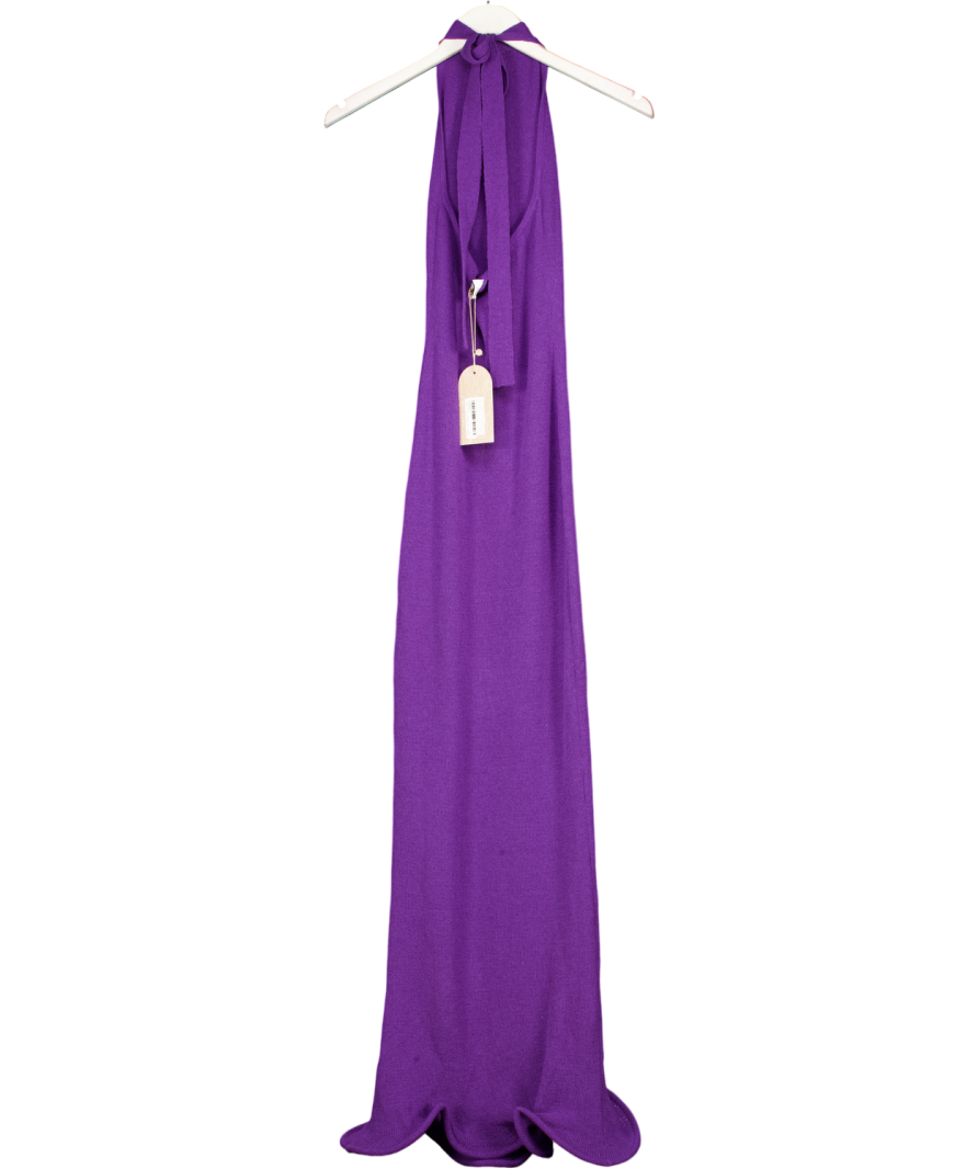 Meshki Melodie Halter Knit Maxi Dress - Purple UK XS