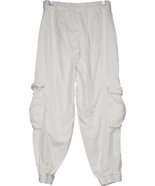All Saints White Frieda Denim Cargo Trousers UK 6
