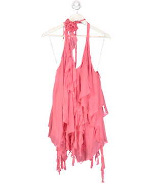 Retrofete Pink Caspian Silk Chiffon Dress UK S