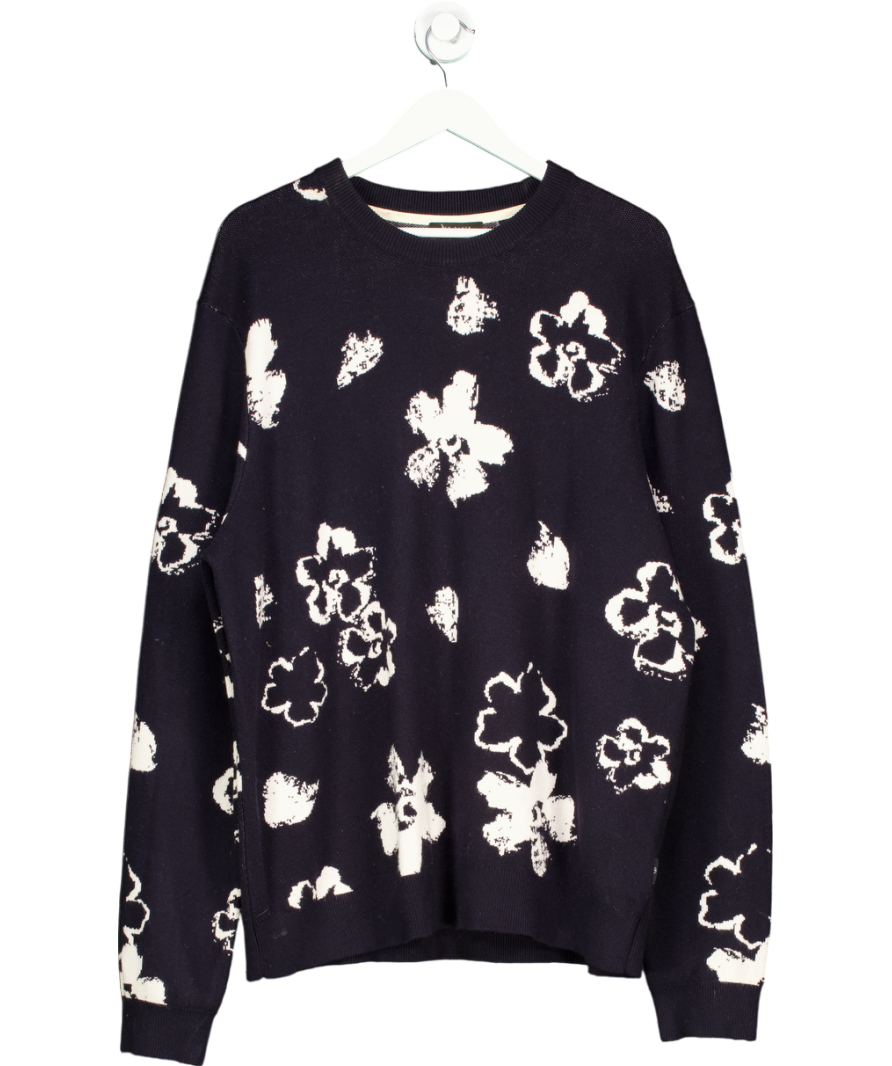 Ted Baker Black Monochrome Print Woven Sweater UK 20