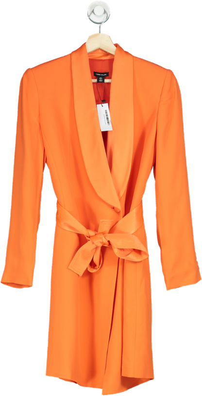 Karen Millen Orange Tuxedo Wrap Dress UK 8