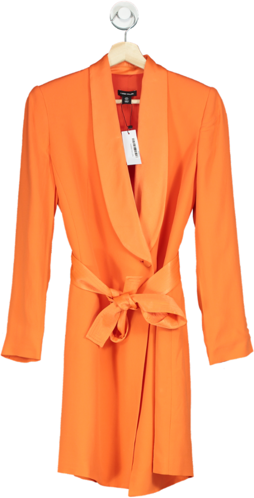 Karen Millen Orange Tuxedo Wrap Dress UK 8