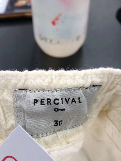 Percival White and Blue Linen Shorts UK 30