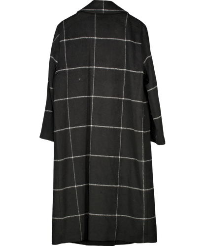 Anthology Black Double Breasted Check Coat UK 16