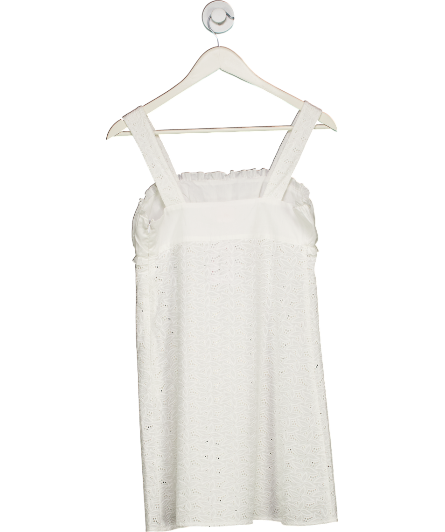 loretta caponi White Cotton Broderie Mini Dress UK XS