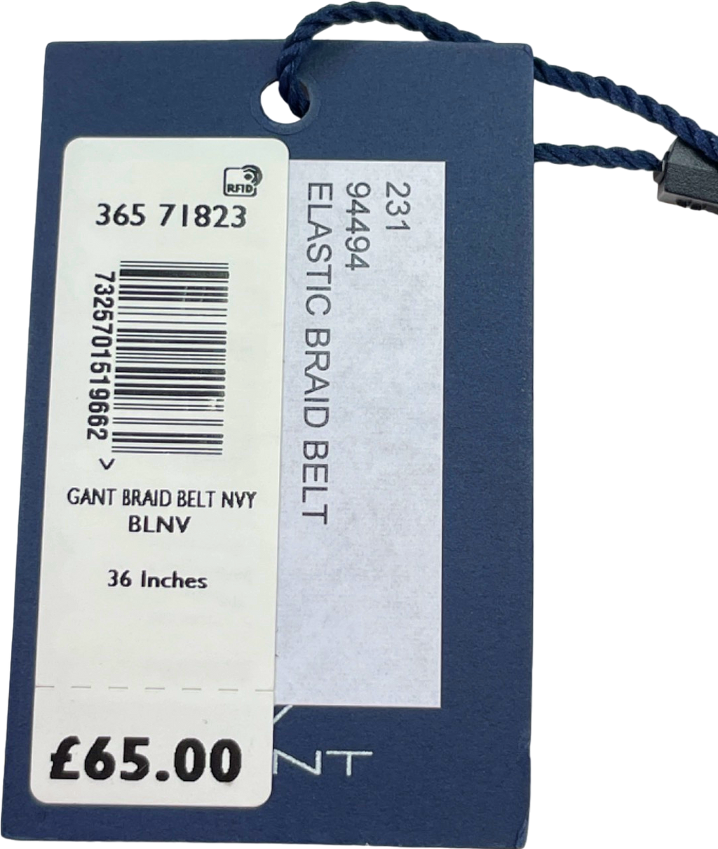Gant Navy Blue Elastic Braid Belt W36