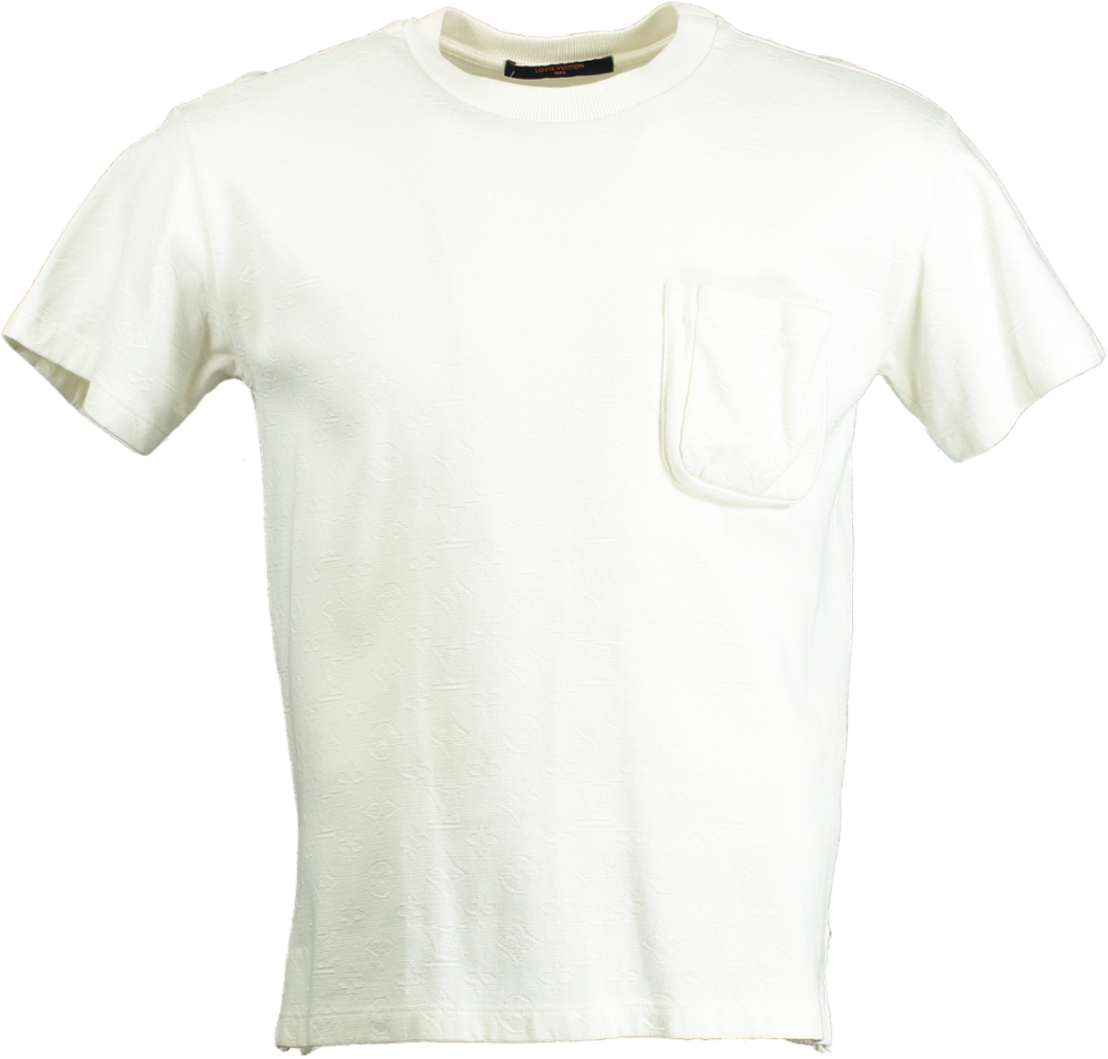 Louis Vuitton White Signature 3D Pocket Monogram T-Shirt UK XS