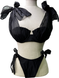 Club L London Black Adrift 2-piece Bikini With Bows UK 6