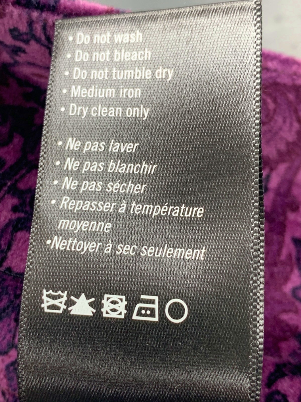 Paige Purple Floral Print Velvet Trousers UK S