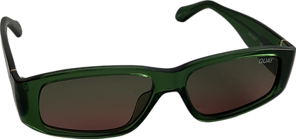 QUAY Deep Green Frame / Brown Lens Sunglasses in case