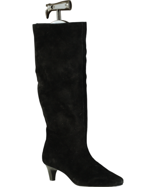 Next Black Straight Knee High Suede Boots UK 5 EU 38 👠