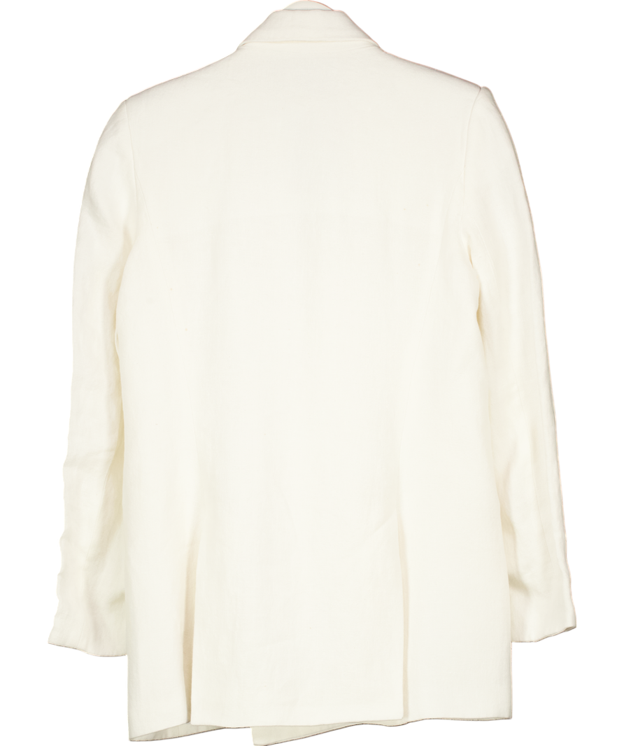 St Agni Cream Linen Split Sleeve Blazer UK S