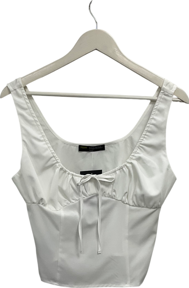 Finesse White Scoop Neck Top UK M
