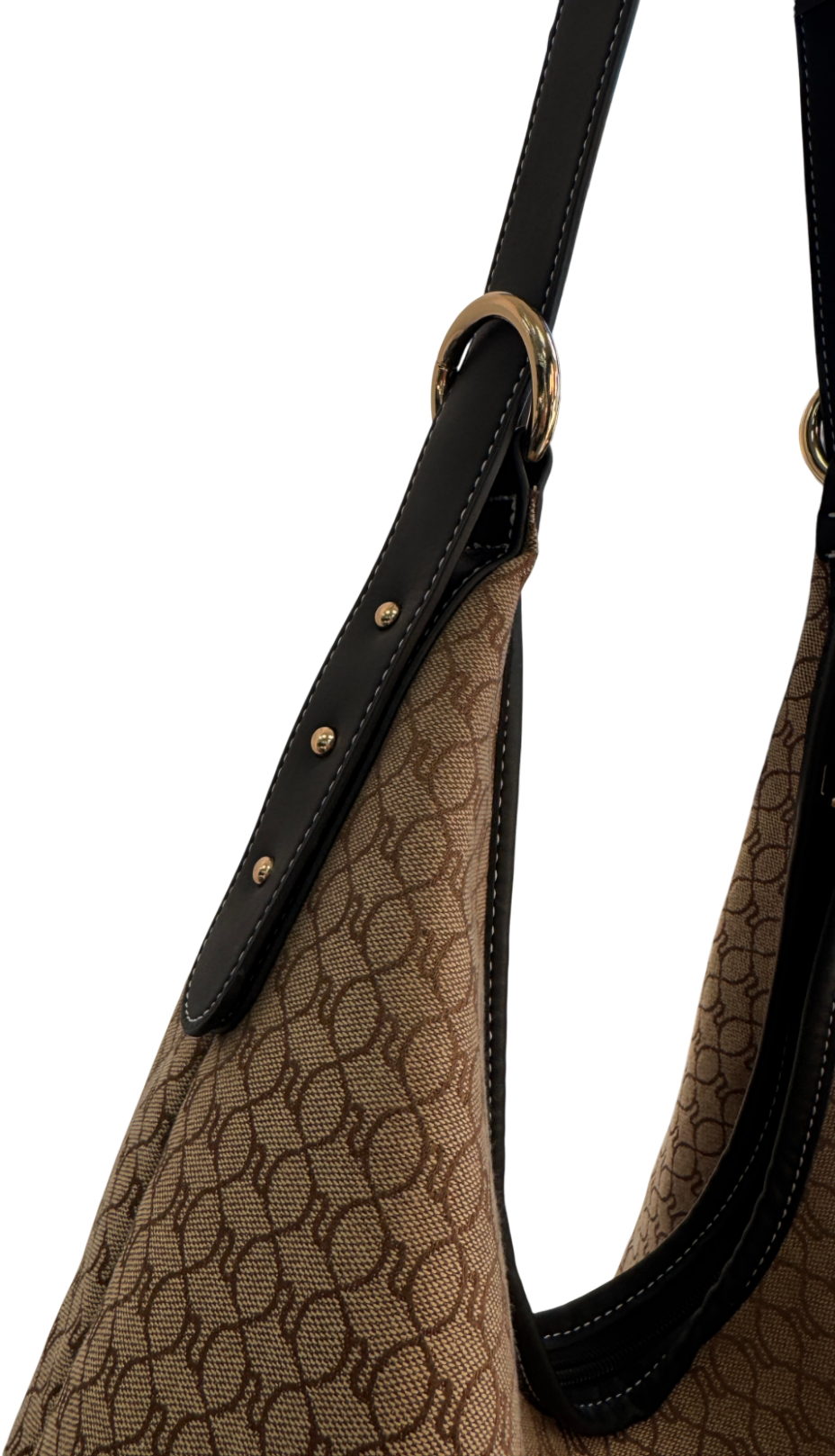 River Island Brown Monogram Slouch Shoulder Bag