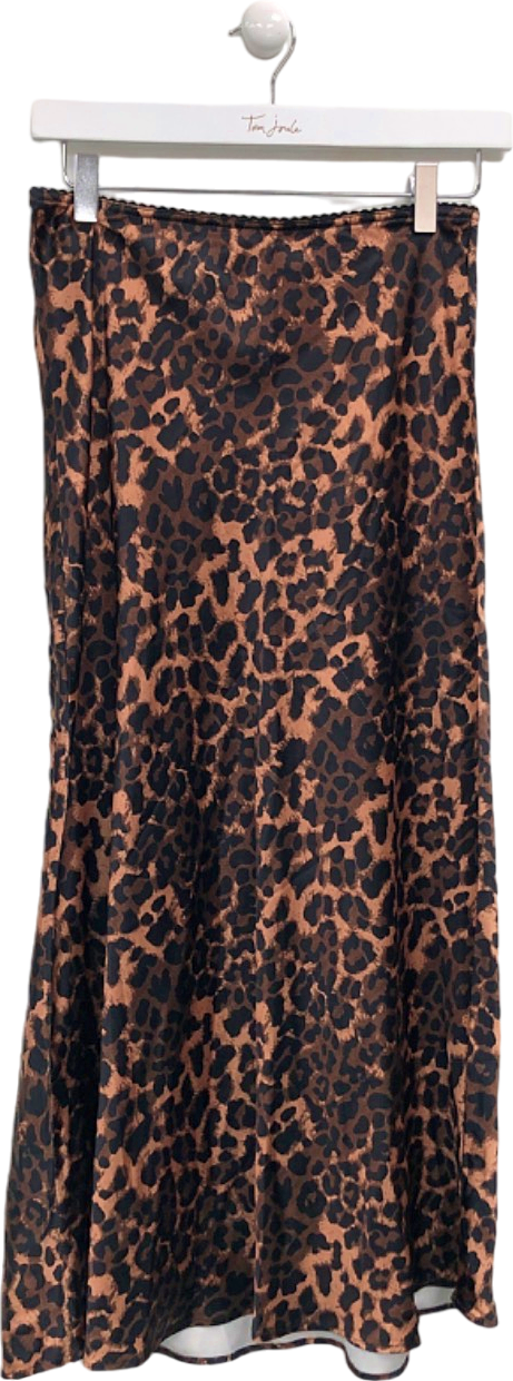 Lioness Leopard Print Midi Skirt UK XS