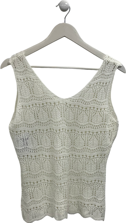 Cream Crochet Tank Top UK S