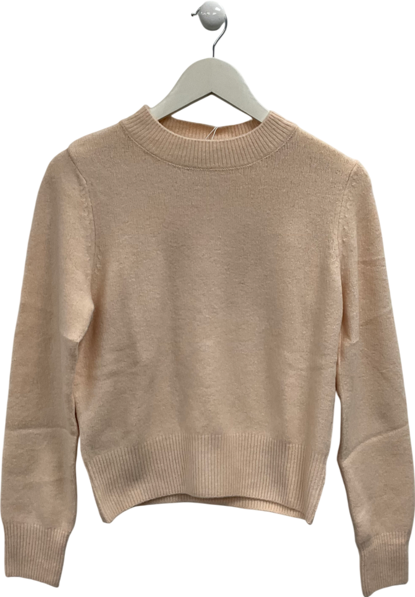 MANGO Nude Round Neck Knitted Sweater UK S