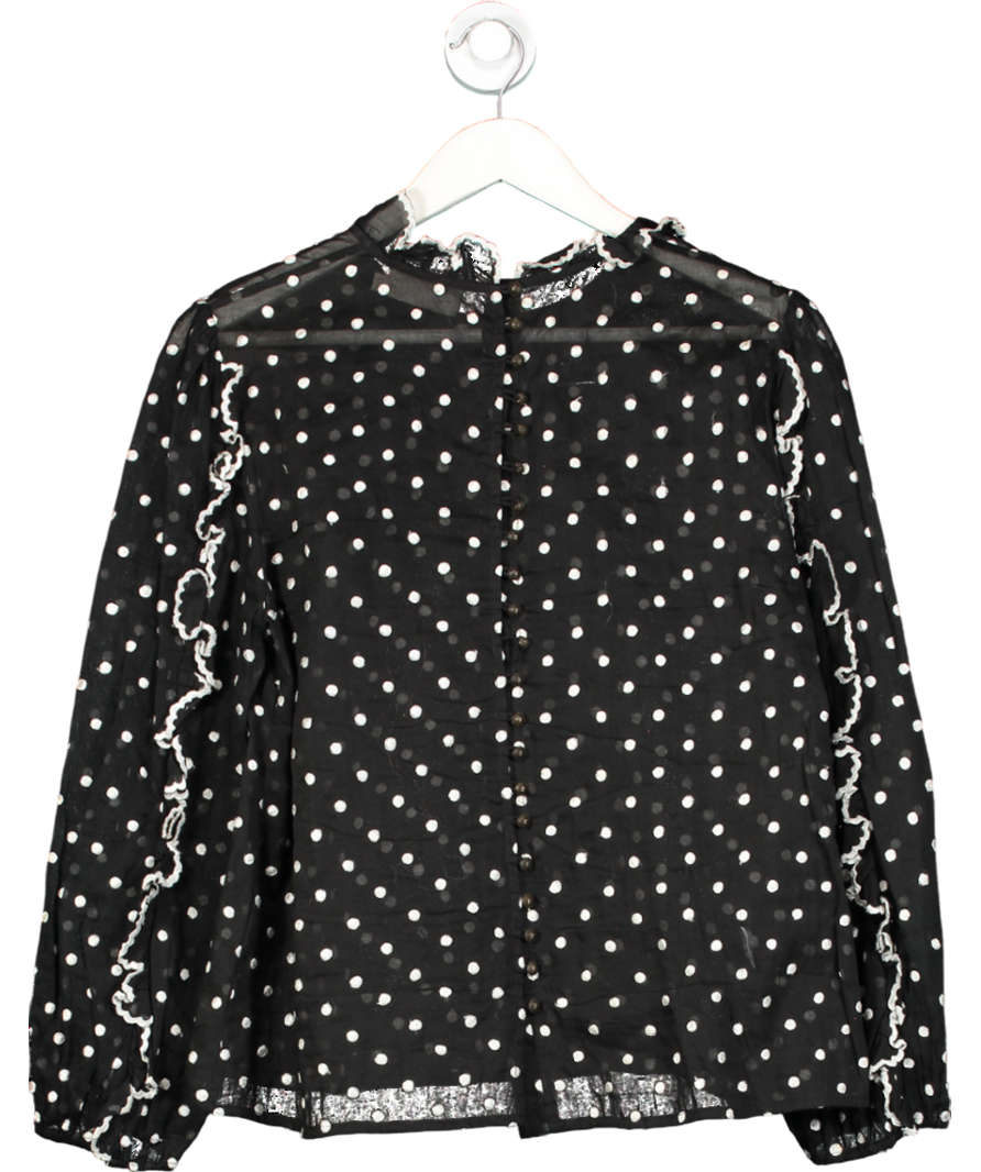 Zimmermann Black /white Sheer Tulle Frill Detail Blouse Sz3 UK 12