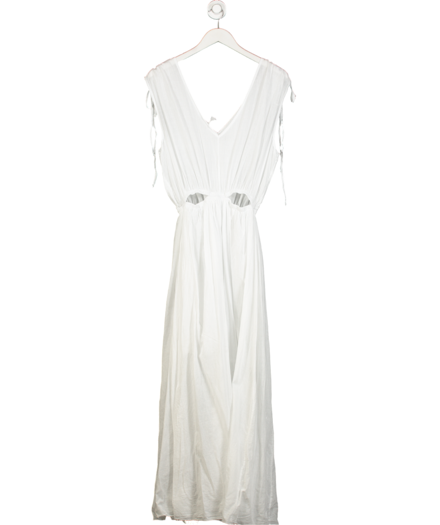 New Fantasy White Cut Out Waist Maxi Dress UK M/L