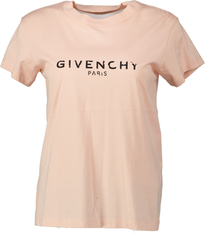 GIvenchy Pink Distressed Logo Cotton Graphic Tee UK XS