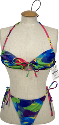 ZARA Multicoloured Printed Bikini Top And Bottoms UK M