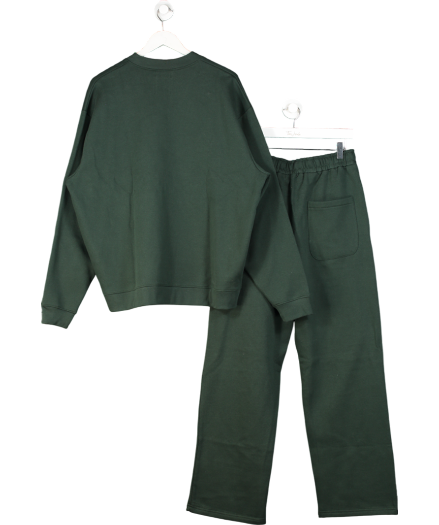boohooMan Green L’homme Embroidered Oversized Sweatshirt & Jogger Tracksuit UK L