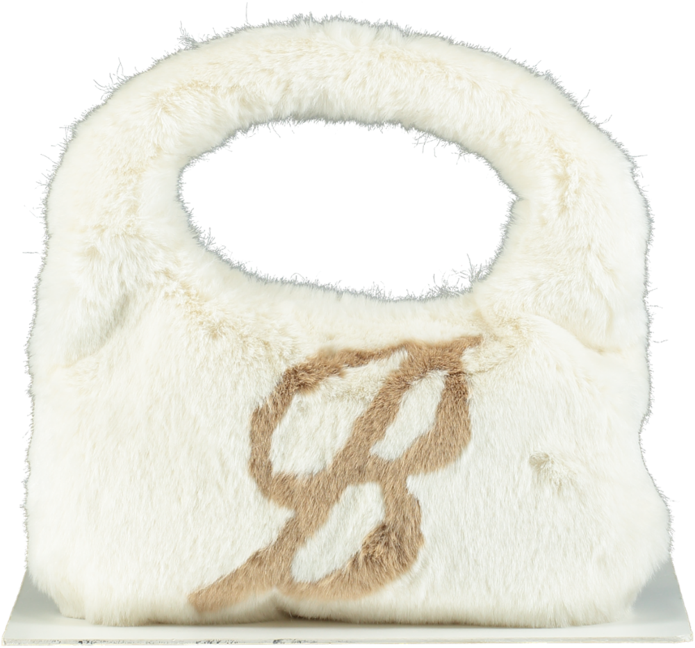 Blu Marine Cream Eco Fur Shoulder Bag