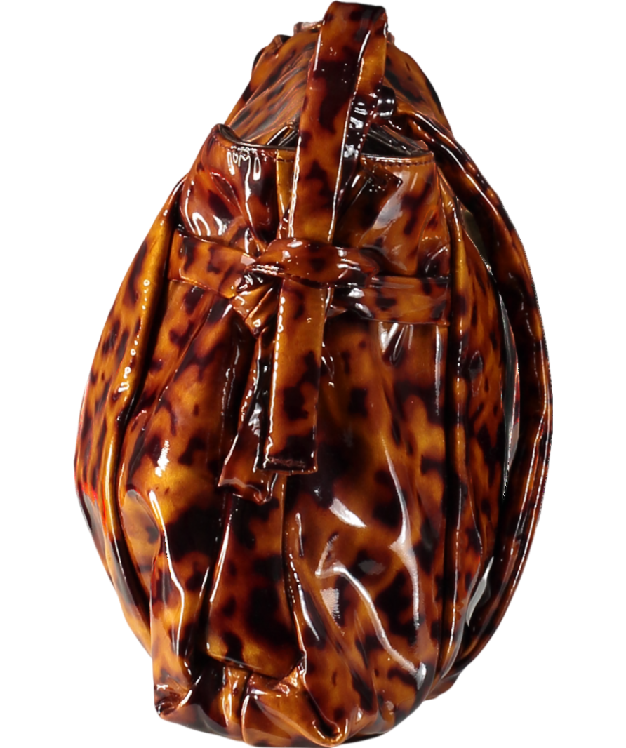 GUCCI Tortoise Shell Hysteria Patent Hobo Oversized Clutch Bag