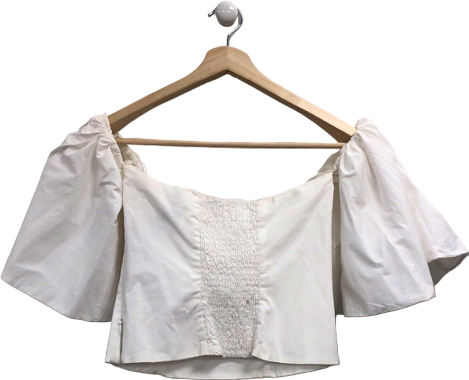 ZARA White Off-Shoulder Top UK 8