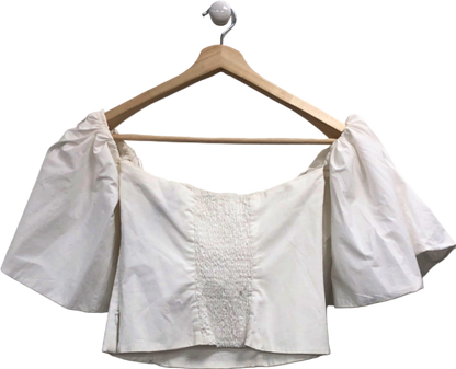 ZARA White Off-Shoulder Top UK 8