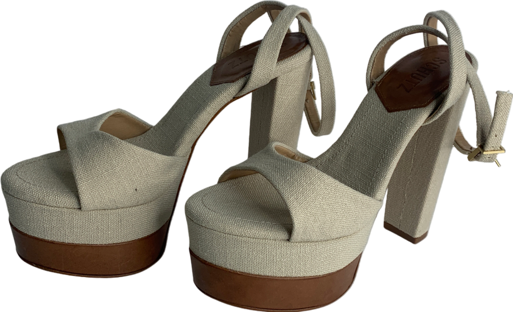 Schutz Beige Kaila Platform Heels UK 6.5 EU 39.5 👠