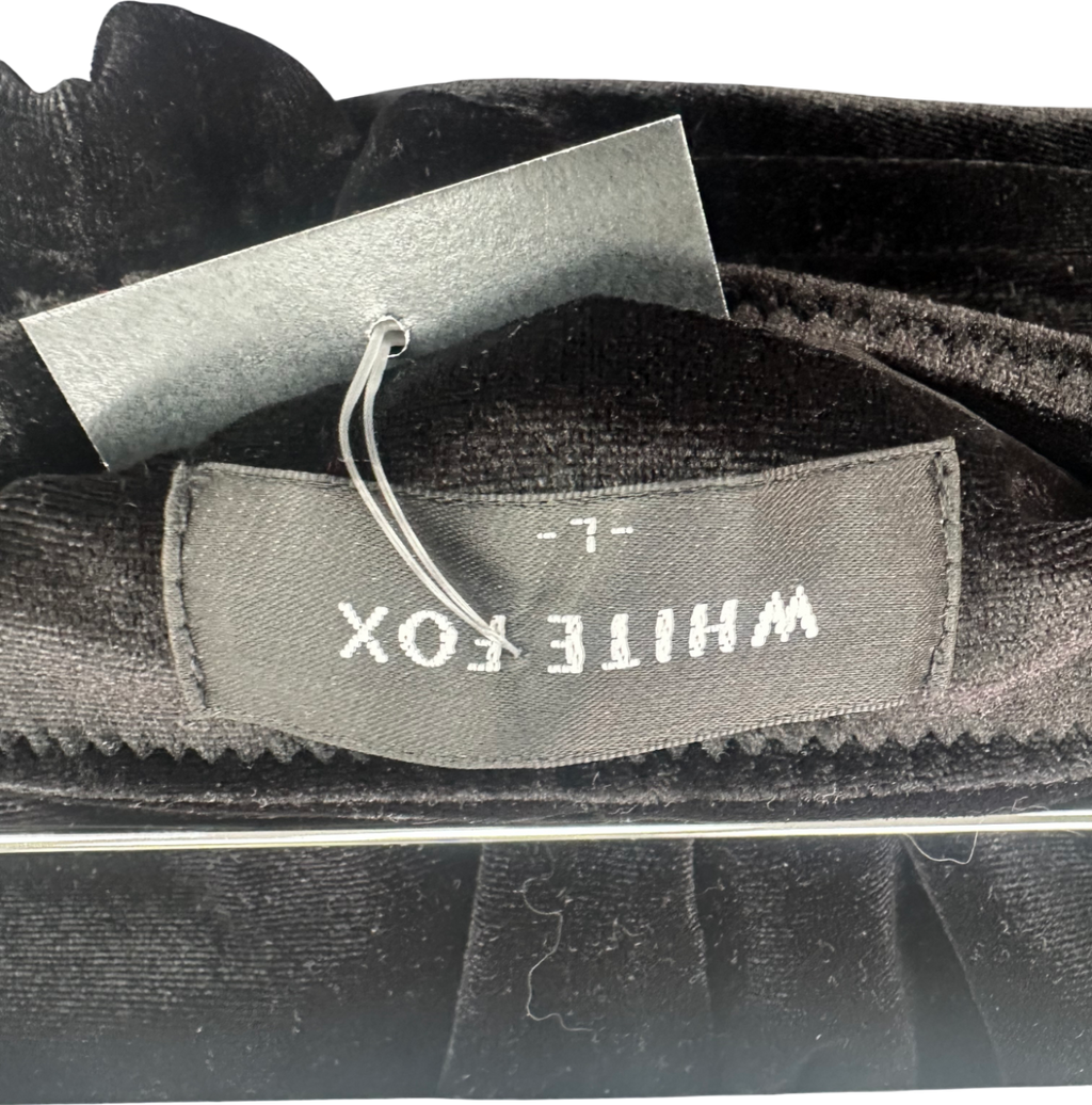 White Fox Velvet Black Shorts UK L