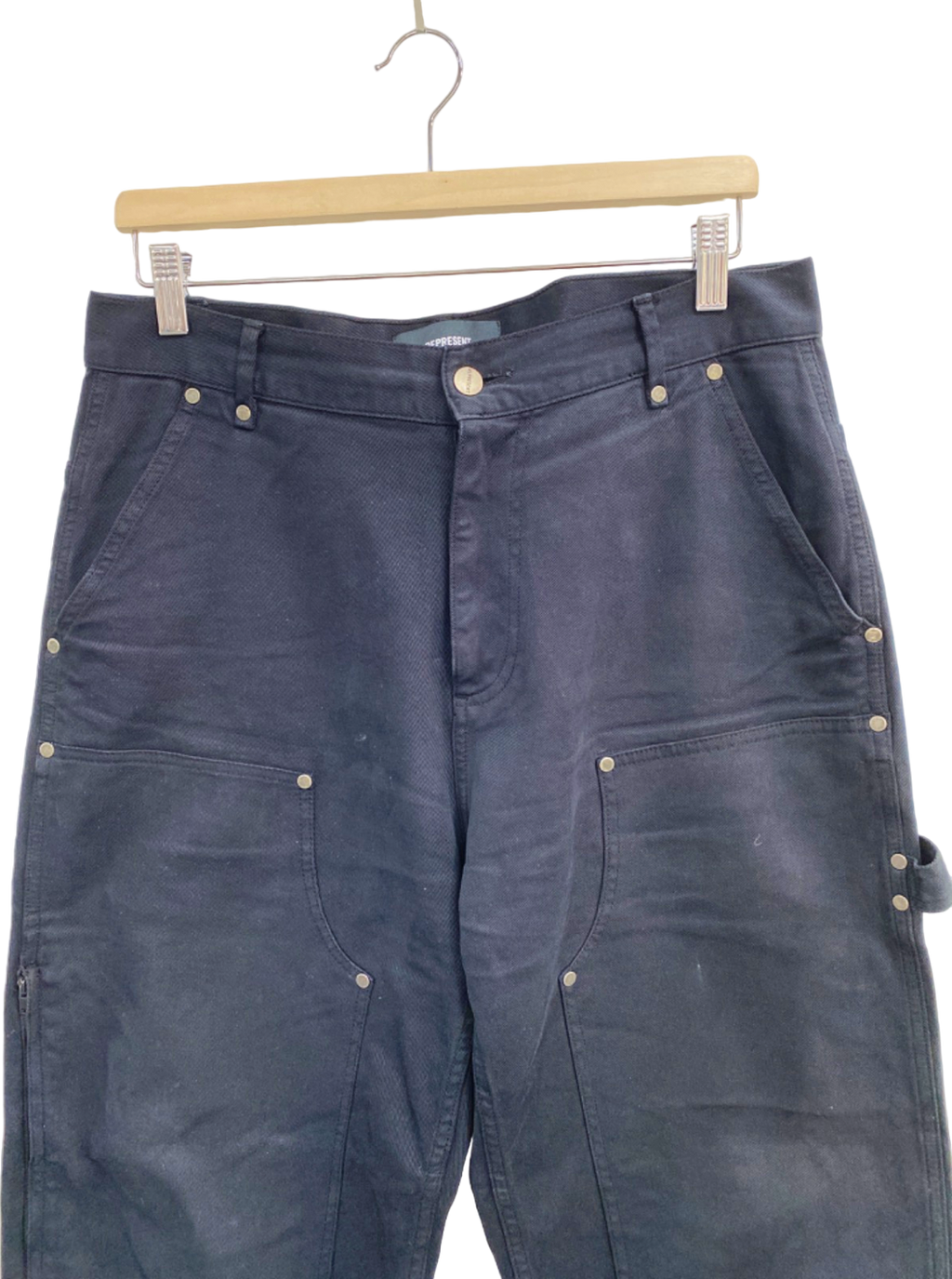 Represent Black Heavy Cargo Pants UK M