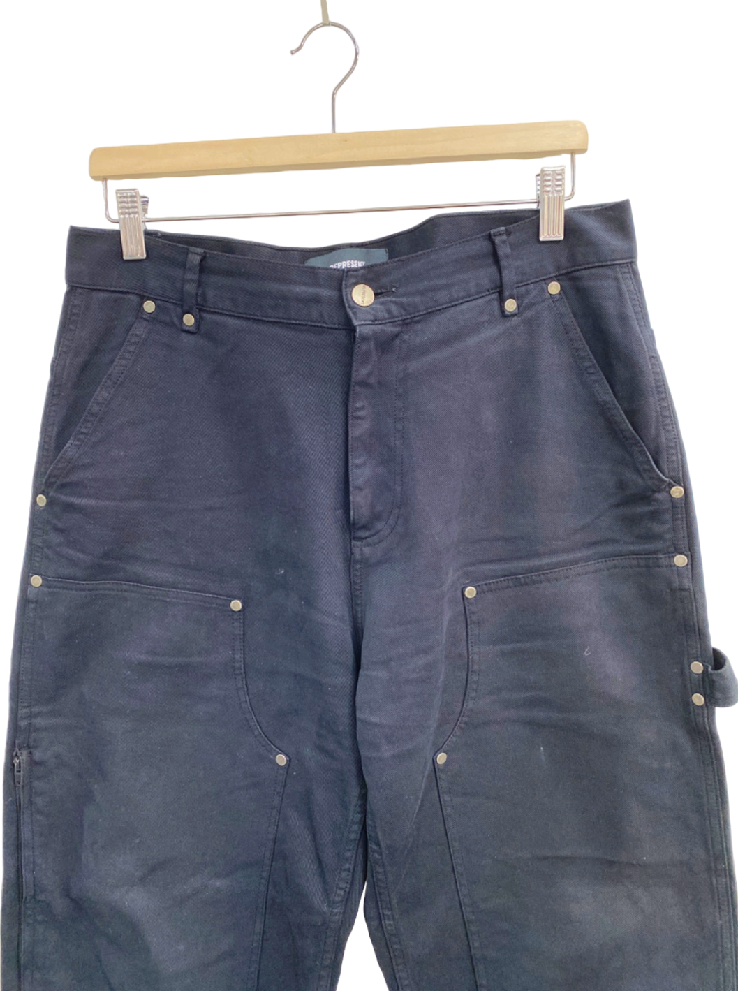 Represent Black Heavy Cargo Pants UK M