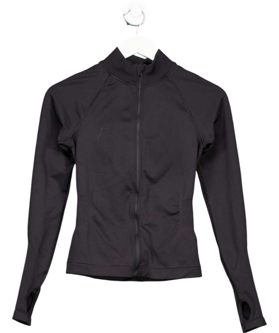 gymshark Black Zip Up Training Top UK S