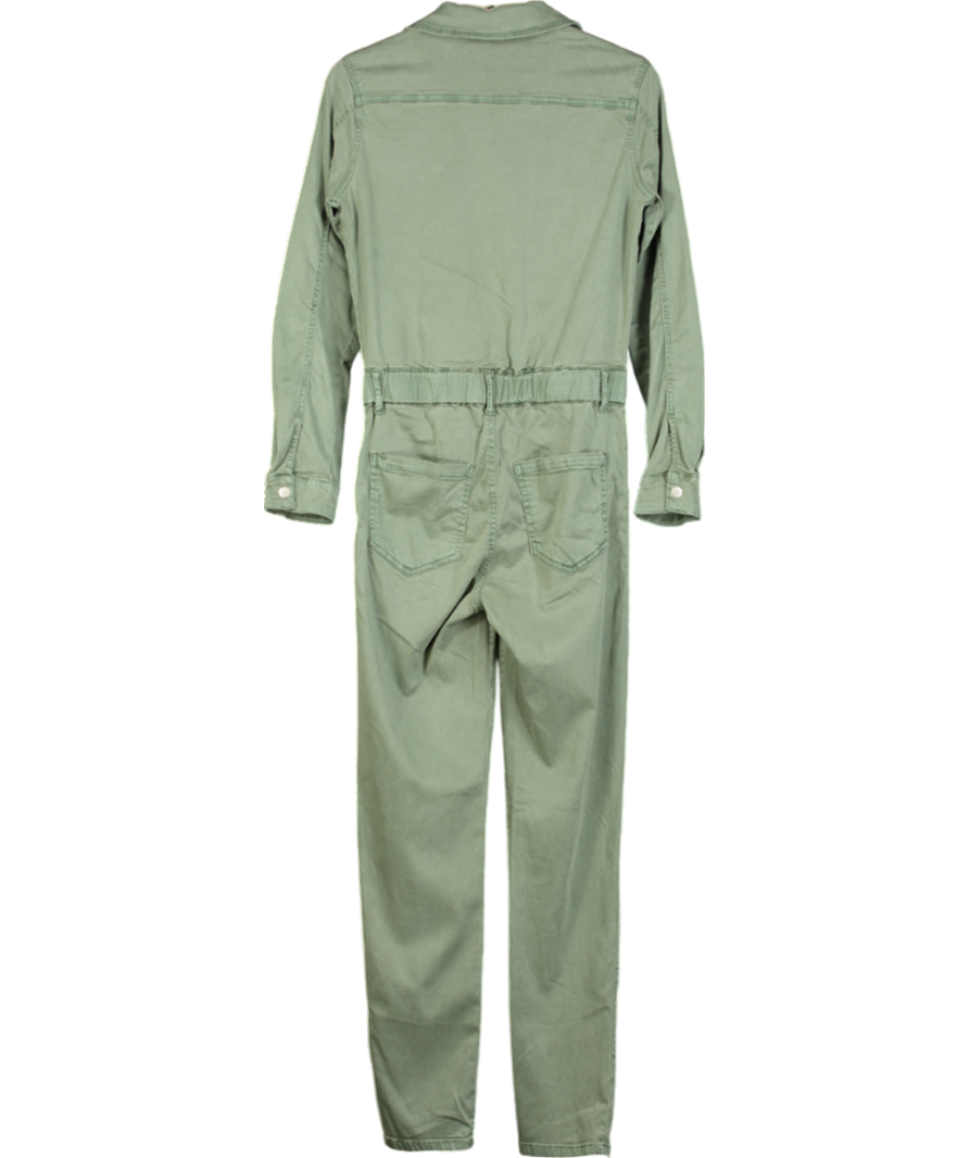 Green Cotton Blend Utility Jumpsuit UK XS