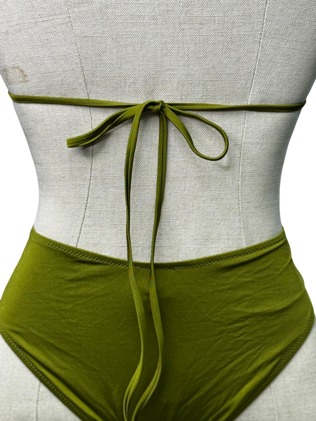 EVARAE Olive Green 2-piece Halterneck Bikini Set UK S