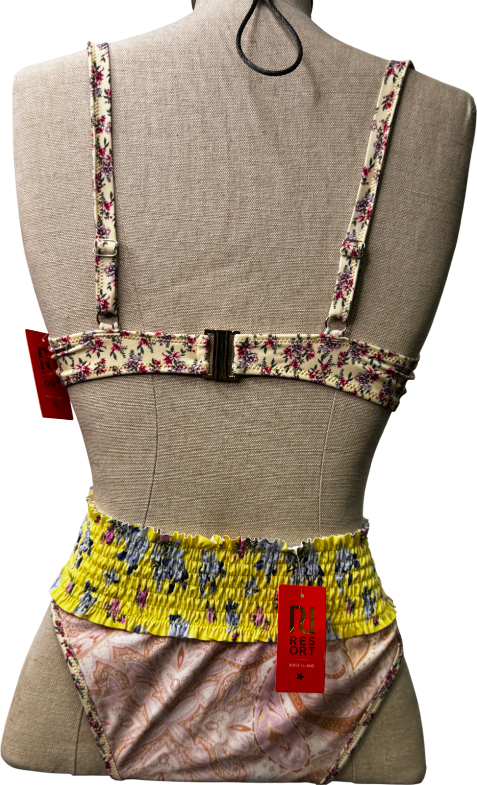 River Island Multicoloured 2-piece Floral Banded Bikni Set UK S/M