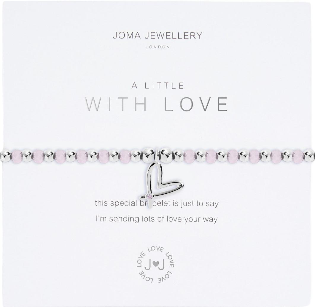Joma Jewellery Silver / Pink A Little 'with Love' Bracelet One Size