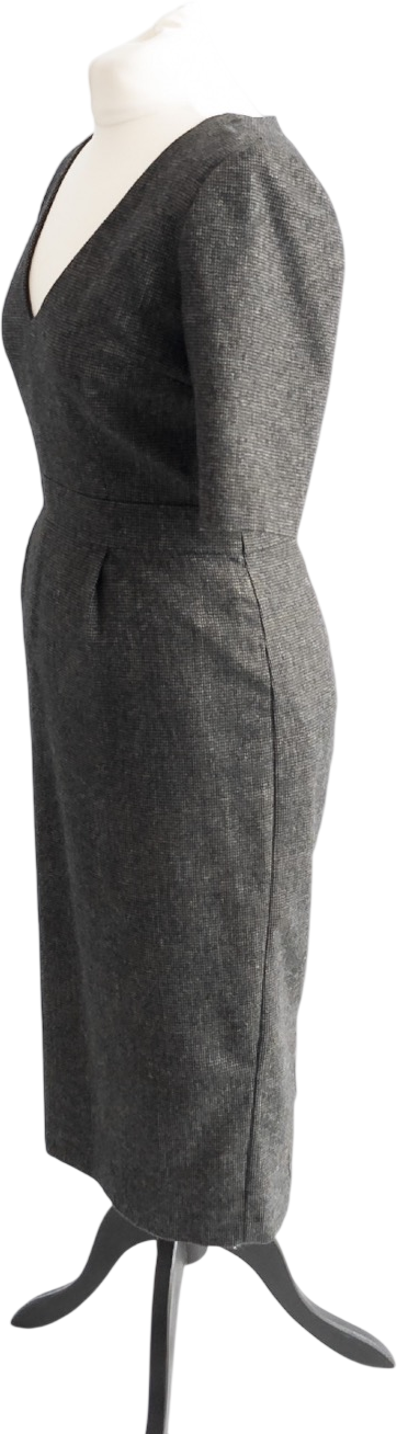 PIED A TERRE Grey Wool Blend Pencil Dress UK 10
