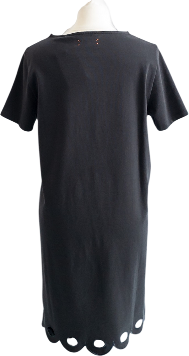 CHINTI & PARKER Navy Blue Organic Cotton Scalloped Hem Detail T-shirt Dress UK M