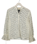 Sezane Cream Faria  Ecru Guipure Lace Blouse Fr34 UK 6