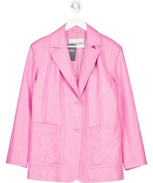 Stand Studio Keeva 0versize Faux Leather Blazer In Bubblegum Pink Fr34 UK 6