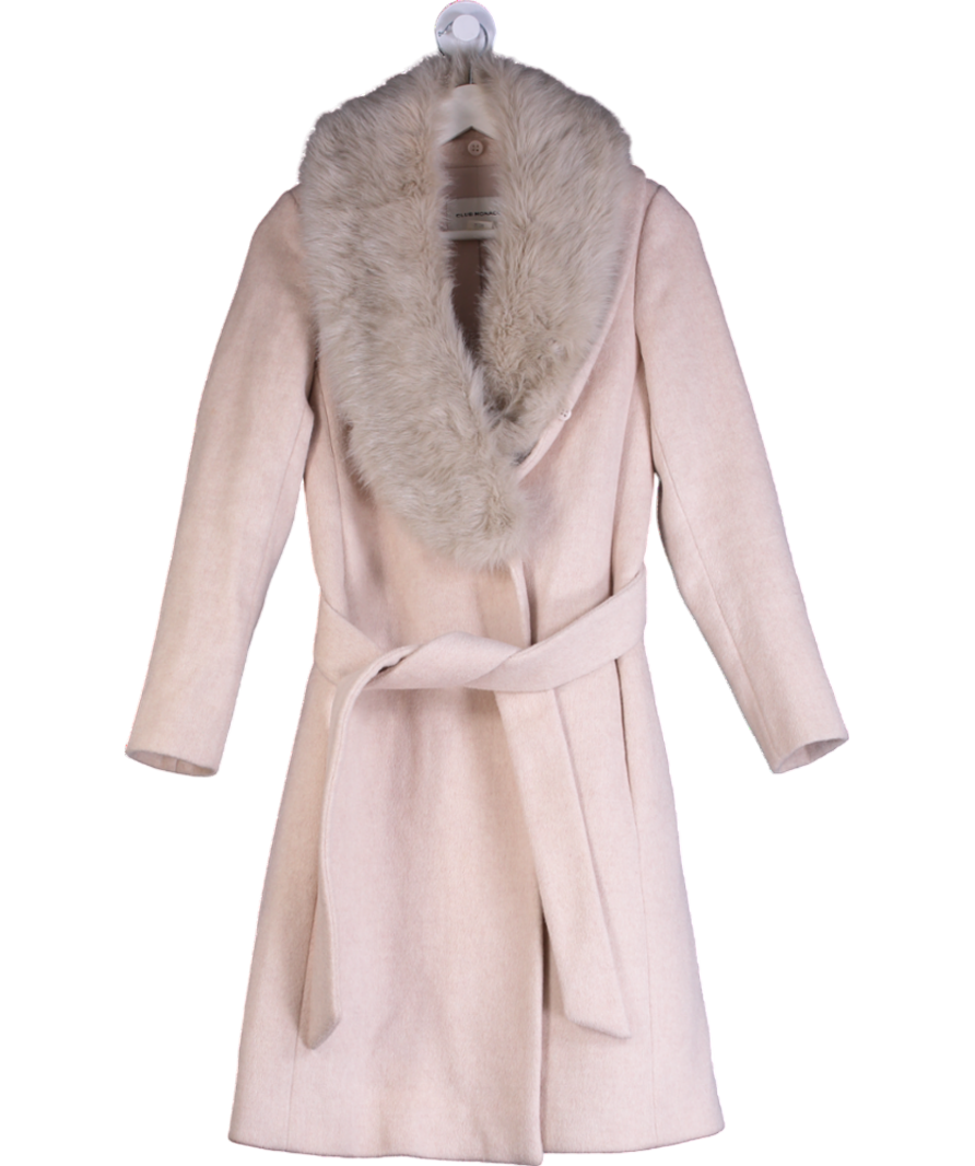 Club Monaco Beige Tie Waist Wrap Coat UK XS